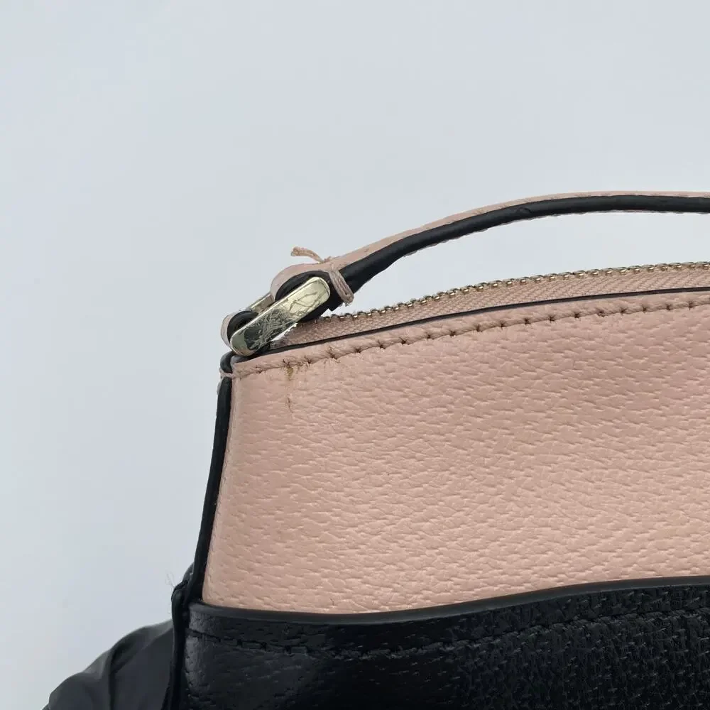 KATE SPADE New York Light Pink Black Leather Jeanne Crossbody Shoulder Bag 6x9x3